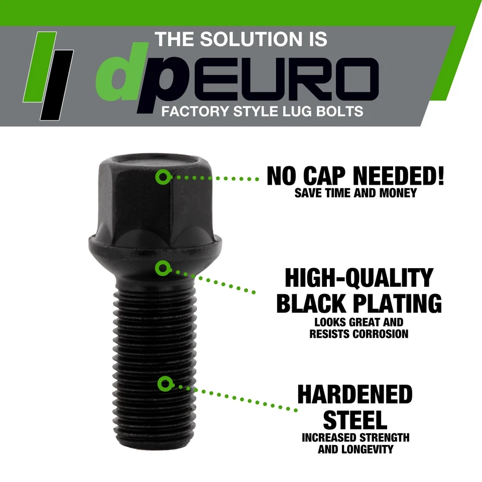 Черные зажимные болты | 1988-1992 Audi 80 | заводские колеса - Изображение 4 из 4