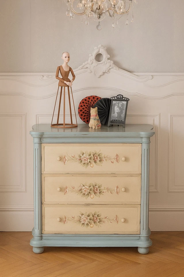 Cómoda Rokoko Brocante Armario Cómoda De Ropa Shabby Sideboard Antiguo Anrichte - Imagen 3 de 4