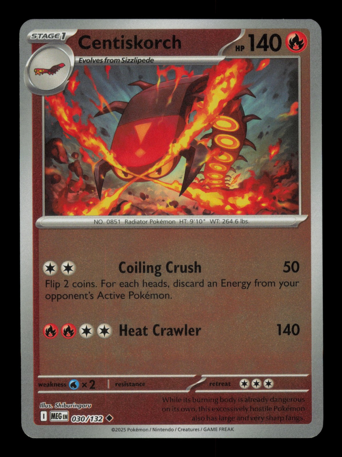 Centiskorch Uncommon ME01: Mega Evolution 030/132 Reverse Holo NM
