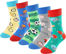 Crazy Socks for Kids Boys Socks 10-12 Years Old Silly Funny School Dress Sock...