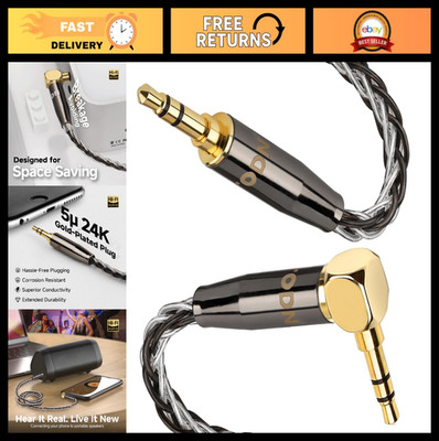 High-Quality 3.5mm AUX Audio Cable - OCC Silver Core HiFi Cord for Car/Headphone