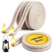 Sukh Oil Lamp Wicks - Lantern Wicks 3 Rolls 1/2 Inch Flat Cotton Wicks with