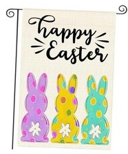 Garden Flag 12x18 Inch Double Sided Egg Bunny Small Seasonal Spring Flag Easter