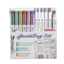 Zebra Pen - Premium 12-Pack Journaling Set - 1 Count Pack of 12 , Assorted