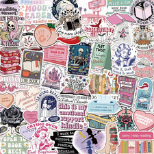 150 PCS Romance Book Stickers for Kindle, Holographic Bookish Sticker Pack Readi
