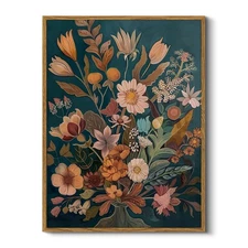 Vintage Floral Framed Wall Art, Aesthetic 12x16 Botanical Flower Canvas Print...