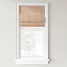 1pc 31"x64" Light Filtering Cordless Jute-Like Roman Window Shade Dark Natural -