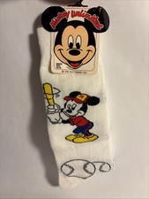 Vintage Mickey Unlimited Baseball Mickey Mouse Disney Adult Size 10-13 Socks