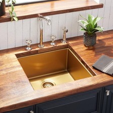 19" x 20" x 9" Prep Sink Matte Gold PVD finish, 16 gauge stainless steel-