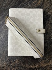 Coach White Notebook and Pencil Pouch BUNDLE-NWT