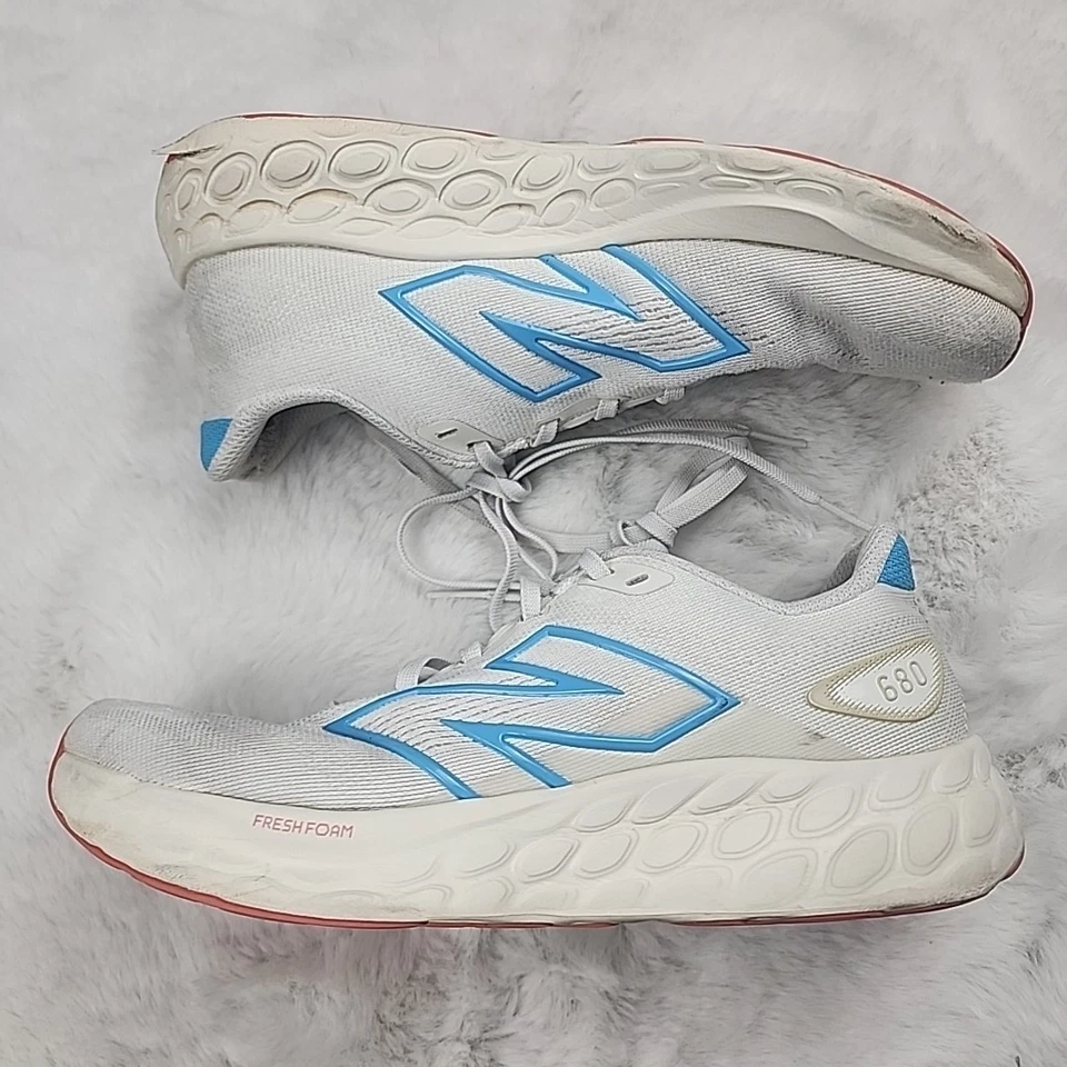 Zapatos para correr New Balance Fresh Foam 680 V8 para mujer blanco azul naranja talla 7 Foto 4 de 4