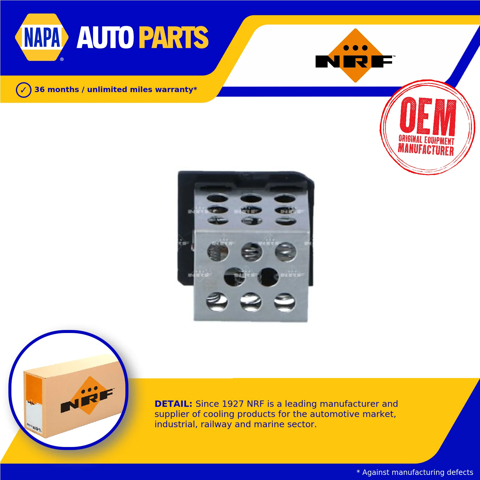Heater / Blower Resistor fits PEUGEOT 206 1.4D 2001 on Regulator Rheostat NRF