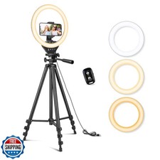 Sensyne 10'' Ring Light with 50'' Extendable Tripod Stand, LED Circle Lights