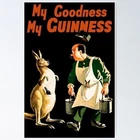 Guinness Poster Vintage My Goodness Kangaroo 12x8in Metal Sign Poster