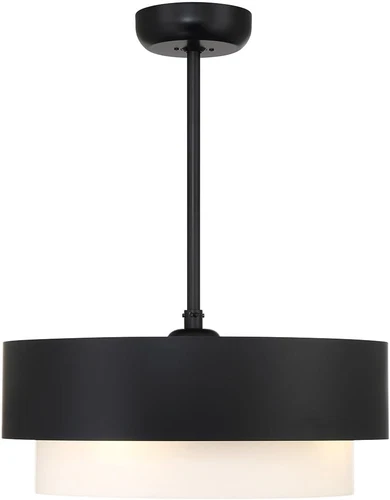 Diana Fandelier Mid-Century Chandelier Ceiling Fan, Matte Black - Picture 1 of 6