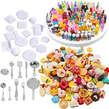 150Pcs Miniatures Food Drinks Bottles Doll House Accessories 1:12 Playset Pre...