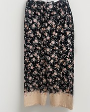 Lauren Conrad Floral Wide Leg Crop Pants Linen Blend Size 8 NWT