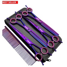 7.0 inches Professional Dog Grooming Scissors Set Straight  thinning  Curved