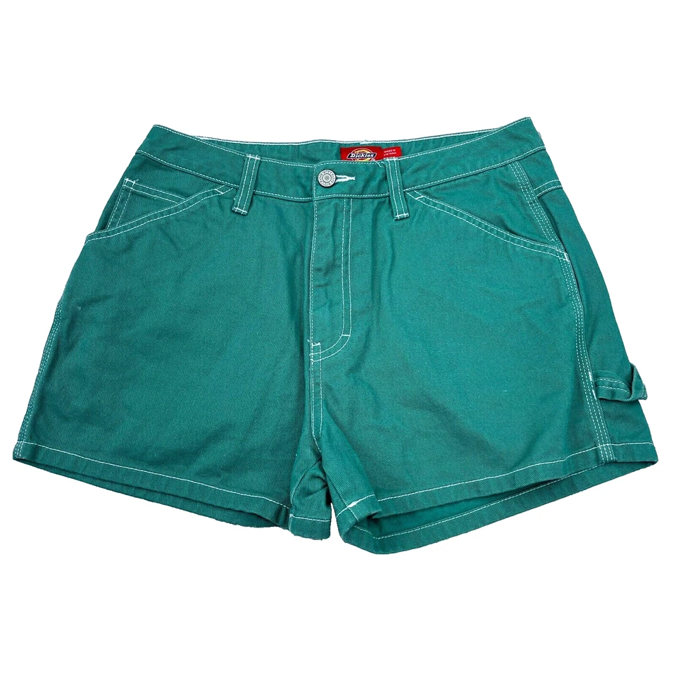 Pantalones Cortos Dickies Mujer Verde 5 27 Verde Carpintero Jean Pantalones Cortos Ropa de Trabajo Y2K Damas Foto 2 de 4