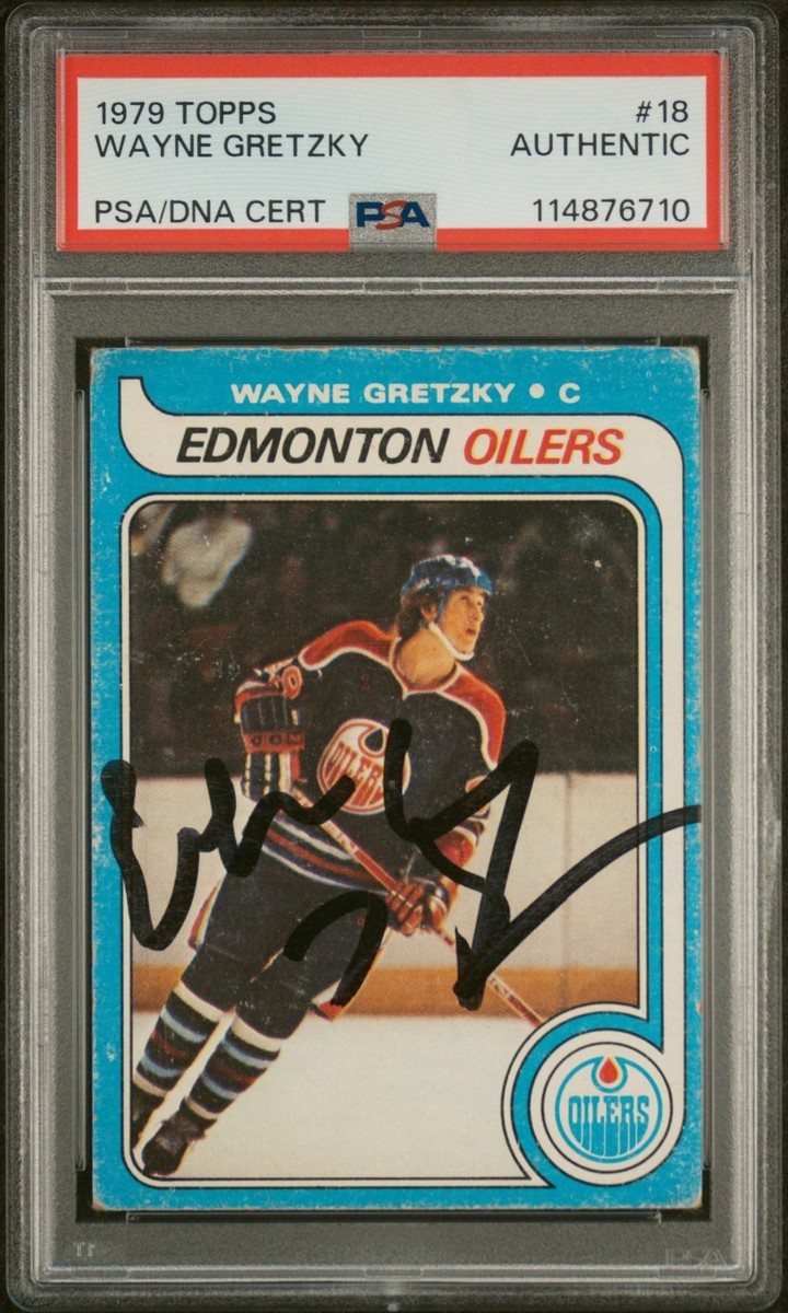 1979 Topps #18 Wayne Gretzky Signed Rookie Card PSA OILERS RC AUTO