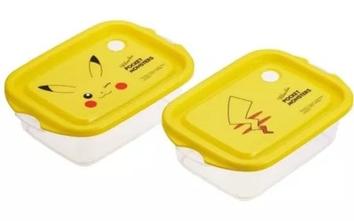 Pikachu Face 23 Antibacterial Seal Box M 2P Pokemon Dish Set