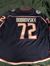 Fanatics Columbus Blue Jackets Sergei Bobrovsky #72 NHL Hockey Jersey Navy 2XL
