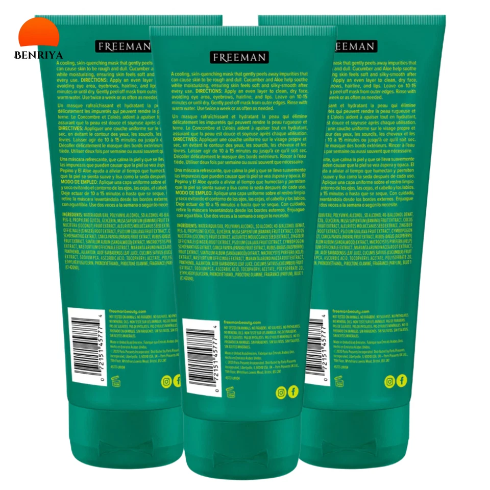 3 X Freeman Renewing Cucumber Peel-Off Gel 175ml  (EXP:08/2026) FREE SHIPPING - Image 2 of 4