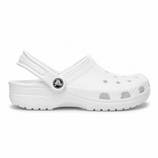 Crocs Classic Clog White M5, Pivoting Heel Strap, Ventilation Ports, Slip-On