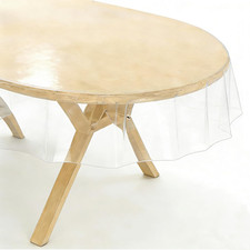Clear Table Protector - Clear Vinyl Table Cover - Protective Plastic Covering Tr