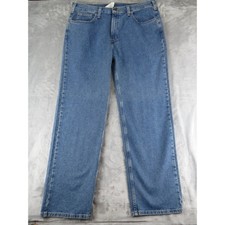 Carhartt Mens 38x32 Relaxed Fit Blue Denim Straight Leg Work Pants jeans