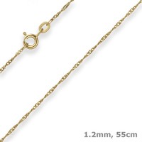 1,2Mm Singapurkette Goldkette Collier Halskette Aus 585 Gold Gelbgold 55Cm