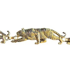 Vintage Gold Tiger Link Metal Belt Adjustable 42" Long 80s 90s