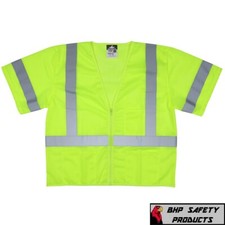 CHALECO DE SEGURIDAD DE TRÁFICO DE CAL DE ALTA VISIBILIDAD CLASE 3 III CONSTRUCCIÓN DE MALLA REFLECTANTE M-4XL
