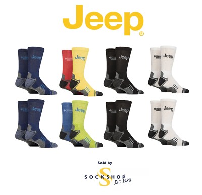 Herren Crew Socken Sport JEEP Technical Performance gepolstert atmungsaktiv - 4 Paar