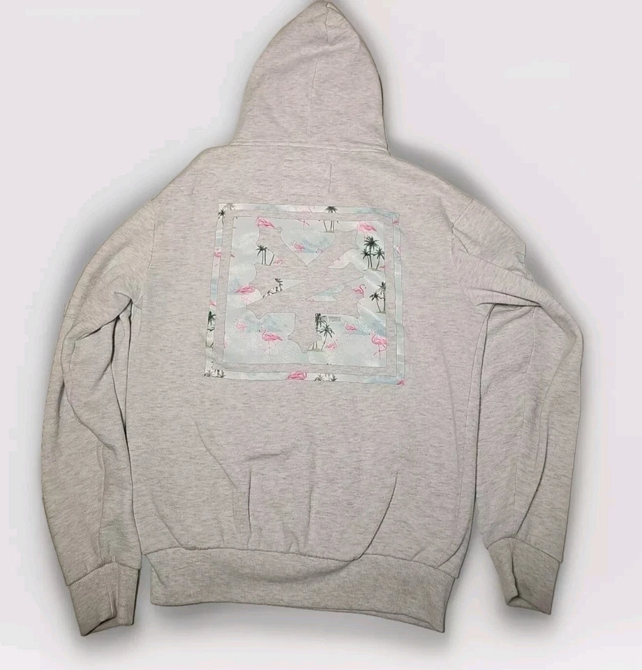 Zoo York Grey Flamingo Print Hoodie Size XS - Image 2 of 4