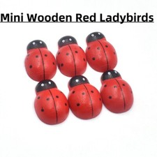 Mini Wooden Red Ladybirds Wooden DIY Ladybugs...