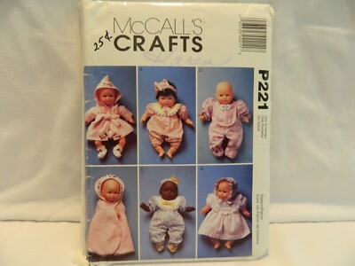 C-24 2000 UNCUT McCALL S CRAFTS PATTERN P221 BABY DOLL CLOTHES