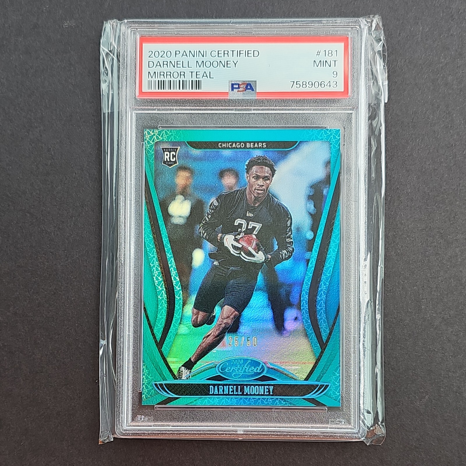 2020 Panini Certified Darnell Mooney Mirror Teal /50 PSA 9  Pop 2!! Bears