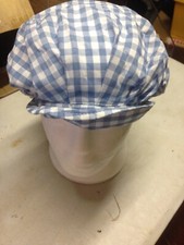 no216  light Blue/White Mop Cap Victorian Edwardian Maid Fancy Dress Party