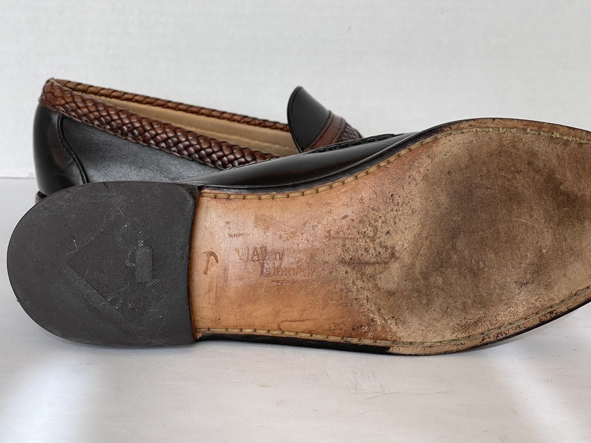 Allen Edmonds Newcastle Black & Brown Leather Braided Loafers Mens 9D Made USA Leather Loafers for Men | Allen Edmonds main image 3