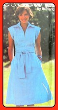 Misses Semi-fitted DRESS w BELT Cap Sleeve Butterick 5769 VTG 70's Sew Pattern