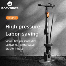 ROCKBROS Bike Floor Pump 160PSI Tire Ball Air Inflator Dual Valves High Pressure
