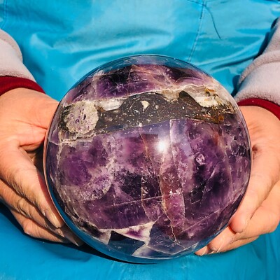 4.97LB Natural Dream Amethyst Sphere Quartz Crystal Ball Specimen Healing