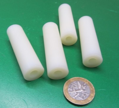 100 Entretoises Nylon 66 1/2 OD X 0.252 ID X 1/2 Long - Pour Vis #1/4, Non Filetées, Naturelles