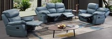 3+2+1 Wohnzimmer Garnitur, Sofa Sessel Set aus Leder, 3635-3+2+1-A-3845