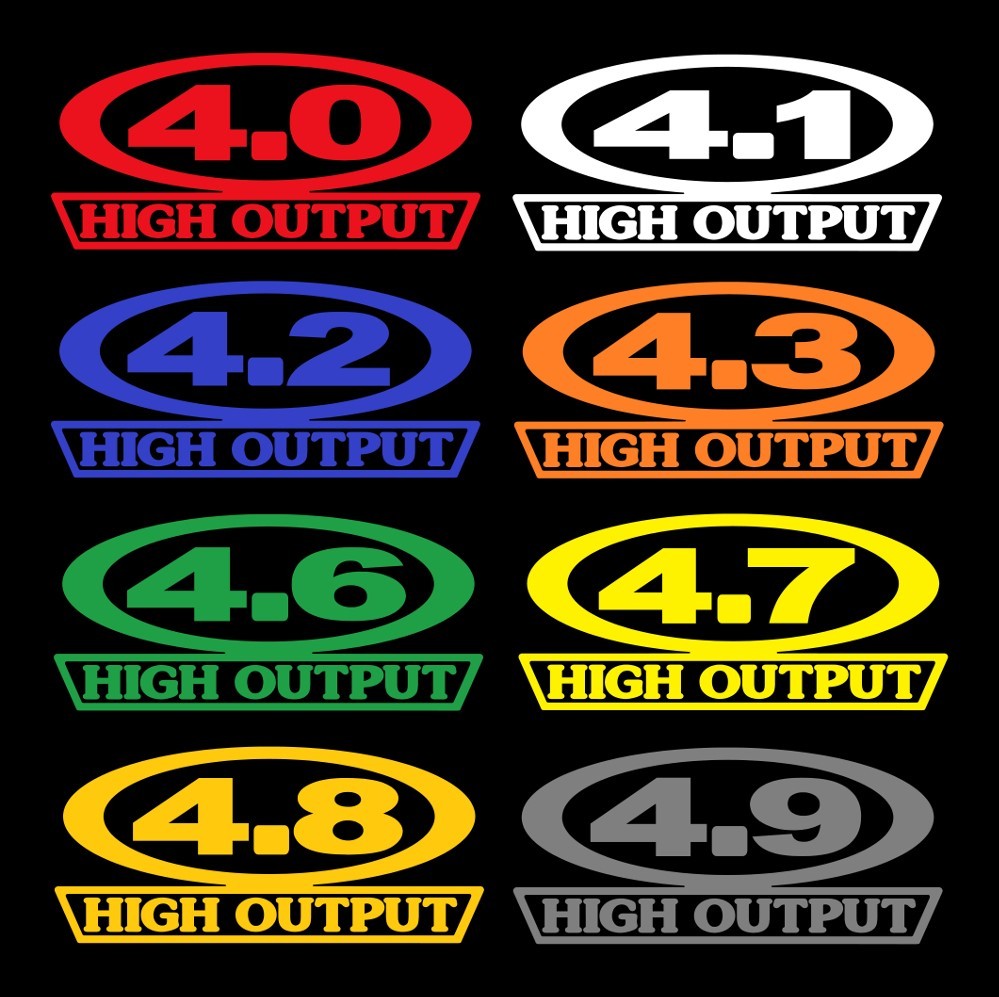 2 HIGH OUTPUT LITER DECALS 4.0-4.1-4.2-4.3-4.6-4.7-4.8-4.9 V6 V8 INLINE ...