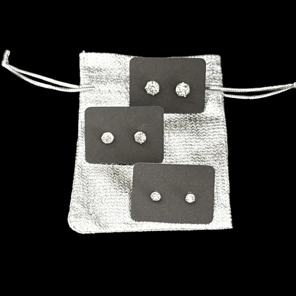 Aretes de cristal para hombre | 3 pares en tallas mixtas | Listo para regalo Foto 3 de 4