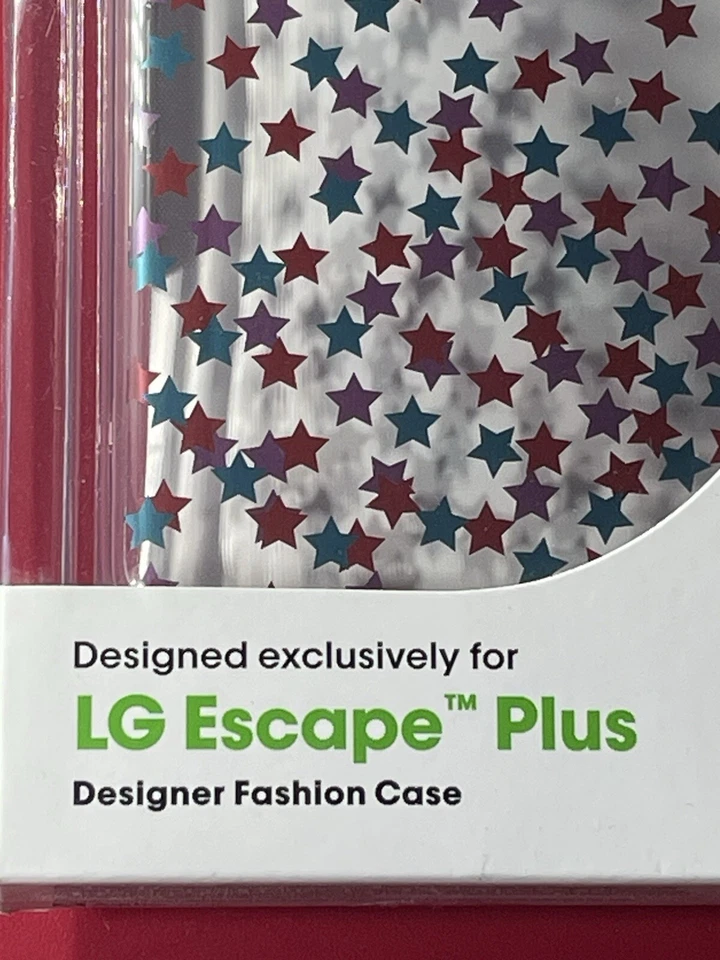 Funda rígida para teléfono Cricket Wireless LG Escape Plus estrellas rojo azul Foto 2 de 4