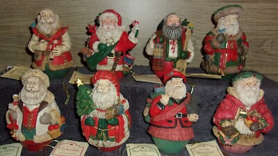 Vtg Set of 8 Heritage Santa Collection Roly Poly Figures Midwest of Cannon Falls
