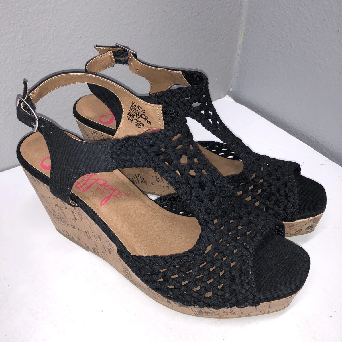 Jellypop black best sale wedges
